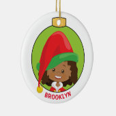 Multicultural Girl Elf personaliseren Keramisch Ornament (Rechts)
