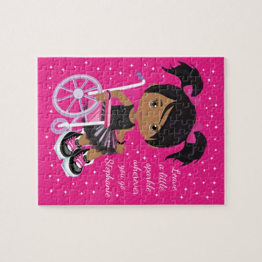 Multicultural Girl Positive Message Personalized Legpuzzel (Horizontaal)