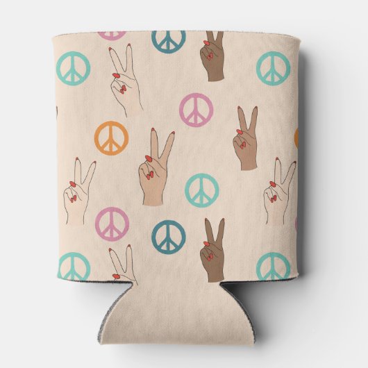 Multicultural Hand Pattern Blikjeskoeler (Achterkant)