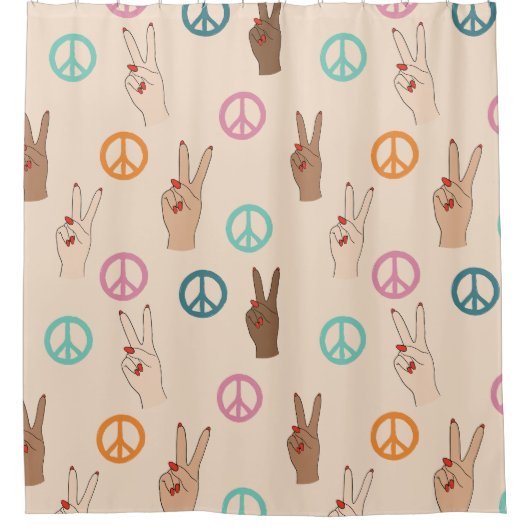 Multicultural Hand Pattern Douchegordijn (Voorkant)