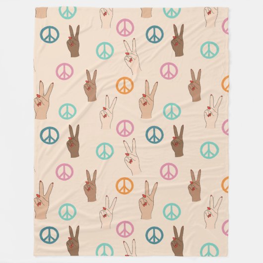 Multicultural Hand Pattern Fleece Deken (Voorkant)