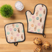 Multicultural Hand Pattern Ovenwant & Pannenlap Set (Top down)