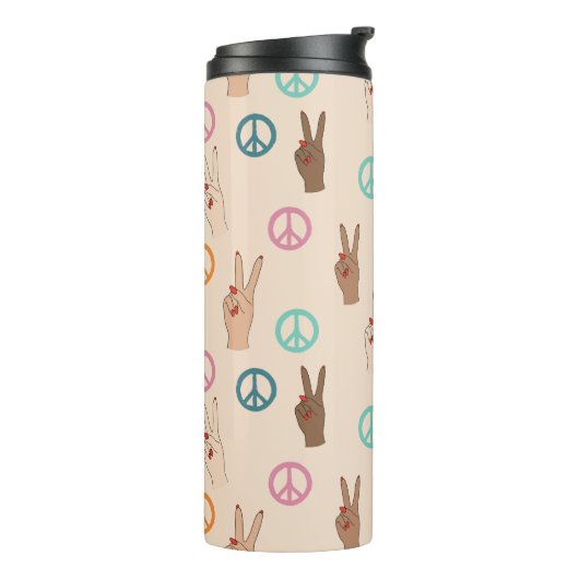 Multicultural Hand Pattern Thermosbeker (Gedraaid links)