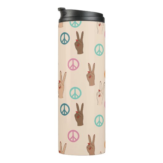 Multicultural Hand Pattern Thermosbeker (Geroteerd rechts)