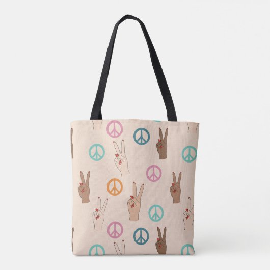 Multicultural Hand Pattern Tote Bag (Achterkant)