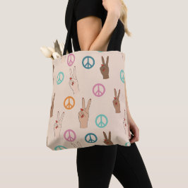 Multicultural Hand Pattern Tote Bag