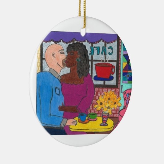 Multicultural interracial Love Kerstmis Ornament (Rechts)