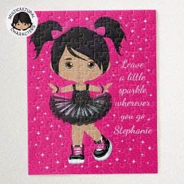 Multicultural Sparkle Girl Personalized Legpuzzel