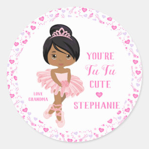 Multicultural Tu Tu Cute Ballerina Ronde Sticker