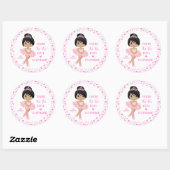 Multicultural Tu Tu Cute Ballerina Ronde Sticker (Vel)