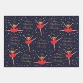 Multicultureel kerstfeest ballerina personaliseren inpakpapier vel (Voorkant)