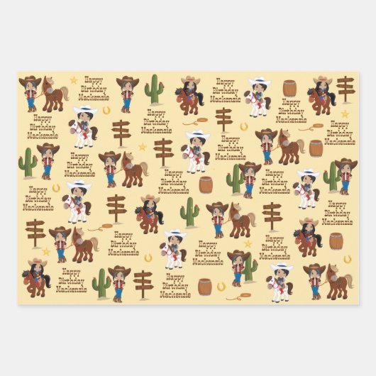 Multicultureel Koolmeisje - Aangepast pakpapier Inpakpapier Vel (Voorkant 2)