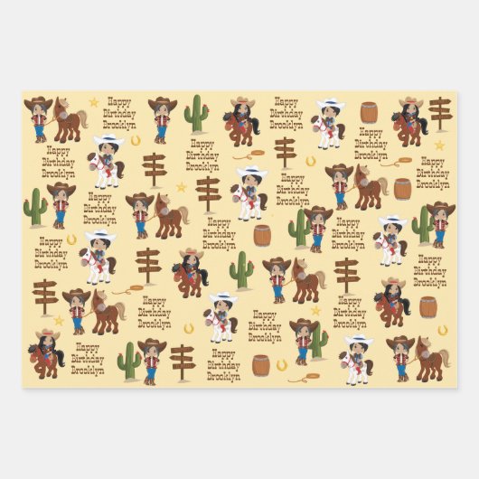 Multicultureel Koolmeisje - Aangepast pakpapier Inpakpapier Vel (Voorkant)