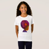 Multicultureel roze Afro Silhouette Girls t-shirt (Voorkant volledig)