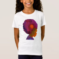Multicultureel roze Afro Silhouette Girls t-shirt