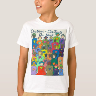 Multiculturele 1 Wereld, 1 Familie, 1 shirt van he