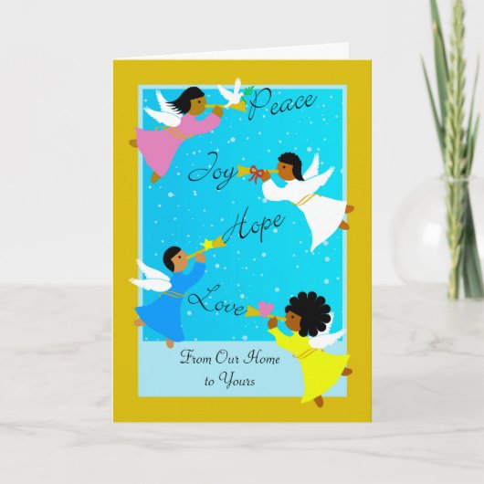 Multiculturele Angels Kerstmis vanuit ons huis Kaart (Voorkant)