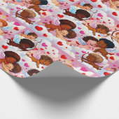 Multiculturele Cherub viert liefde en diversiteit Cadeaupapier (Hoek)