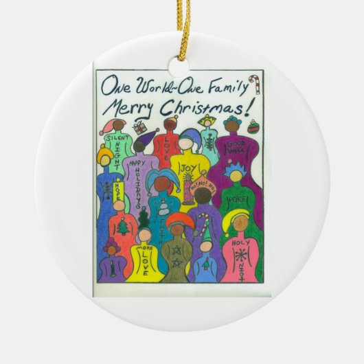 Multiculturele, Diversity Love Kerstsieraden Keramisch Ornament (Voorkant)