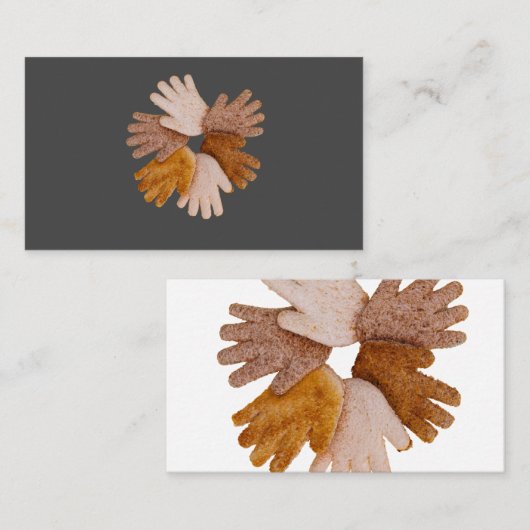 Multiculturele hands cirkels concept gemaakt van b visitekaartje (Voorkant / Achterkant)