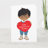 Multiculturele jongen Valentijnsdag Kaart (Voorkant)