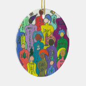 Multiculturele kerstcirkel, ornament-2, met inslag keramisch ornament (Rechts)