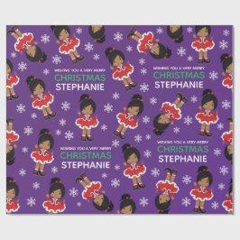 Multiculturele kerstdanser cadeaupapier