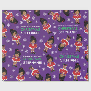Multiculturele kerstdanser cadeaupapier
