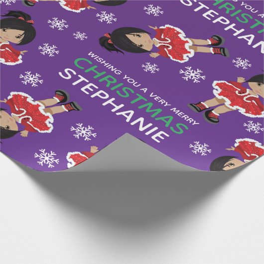 Multiculturele kerstdanser cadeaupapier (Hoek)