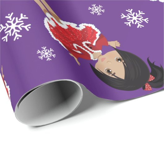 Multiculturele kerstdanser cadeaupapier (Rol Hoek)