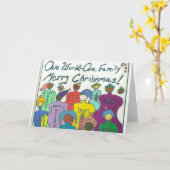 Multiculturele Kerstkaart Kaart (Gele Bloem)