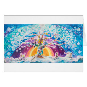 Multiculturele levensboom - Winter   Blanco kaart