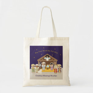 Multiculturele Nativiteitsscène Tote Bag