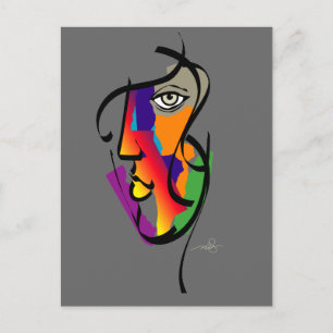 Multiculturele vrouw briefkaart