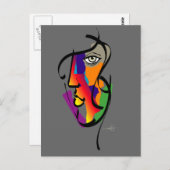 Multiculturele vrouw briefkaart (Voorkant / Achterkant)