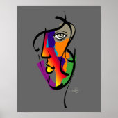 Multiculturele vrouw op grijs poster (Voorkant)