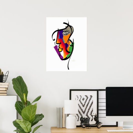 Multiculturele vrouw poster (Thuiskantoor)