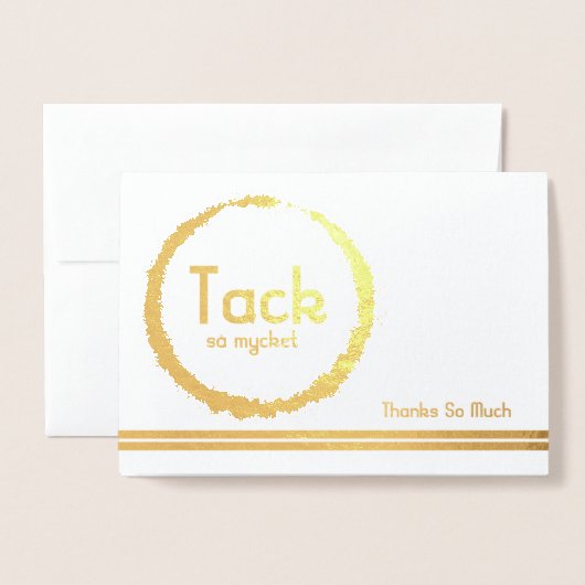 Multiculturele Zweedse taal Hartelijk dank Folie Kaarten (Voorkant met envelop)