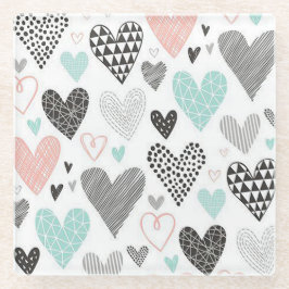 MultiDesign Hearts Glazen Onderzetter