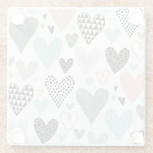 MultiDesign Hearts Glazen Onderzetter (Achterkant)