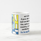 Multidisciplinair op klassieke mok van witte koffi (Center)