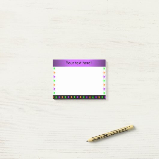 Multifel gepersonaliseerde spinnen post-it® notes (Op bureau)