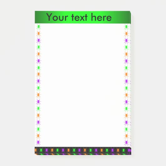 Multifel gepersonaliseerde spinnen post-it® notes (Voorkant)