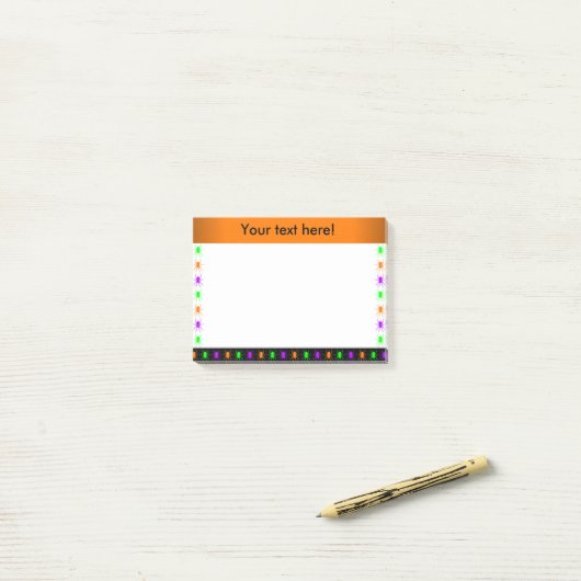 Multifel oranje spinnen post-it® notes (Op bureau)