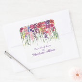 Multifloral Drop Bookplate met Naam Aanpassing Vierkante Sticker (Envelop)