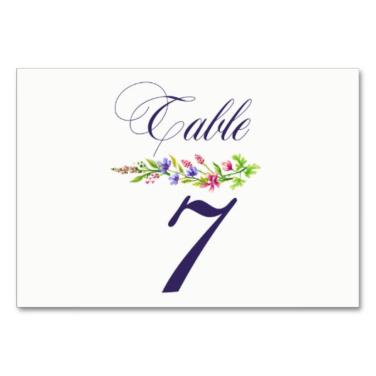 Multiflorale zomer bloemen pastel tafel kaart (Voorkant)