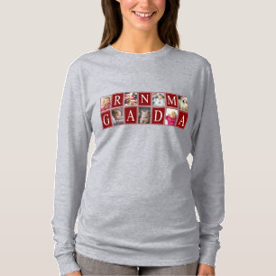 Multifospatroon met foto's met opa-tekst t-shirt