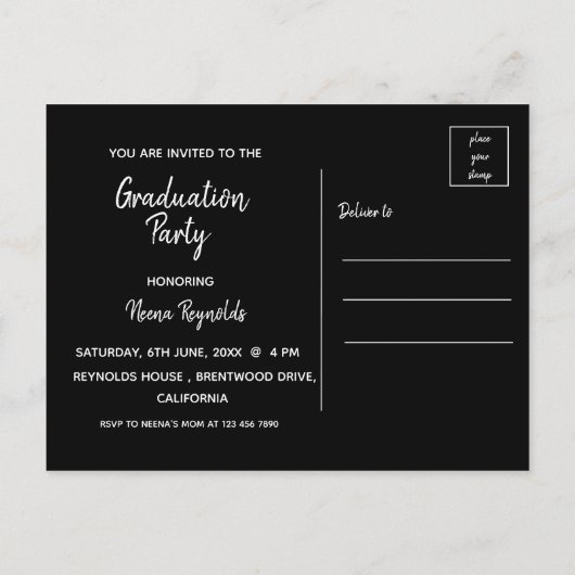 Multifoto | Manuscript | Aankondiging Afstuderen (Achterkant)