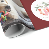 Multifoto Merry & Bright Family Pattern Kerstmis Cadeaupapier (Rol Hoek)