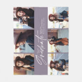 Multifoto modern zwart script afstuderen f fleece deken (Voorkant)